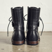 Handmade Men Punk style Combat boots, Men Napoleon miltary boots - back-view