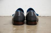 Handmade Men Shoes Mens Black Tassels Leather Shoes Dress Leather Shoes - back-view