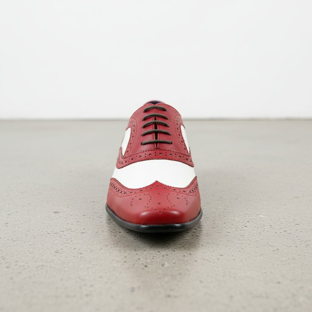 Handmade Men Spectator Shoes, Red White Shoes Wingtip Brogue Dress US 11.5 / Red White / B Handmade Men Spectator Shoes, Red White Shoes Wingtip Brogue Dress US 11.5 / Red White / B