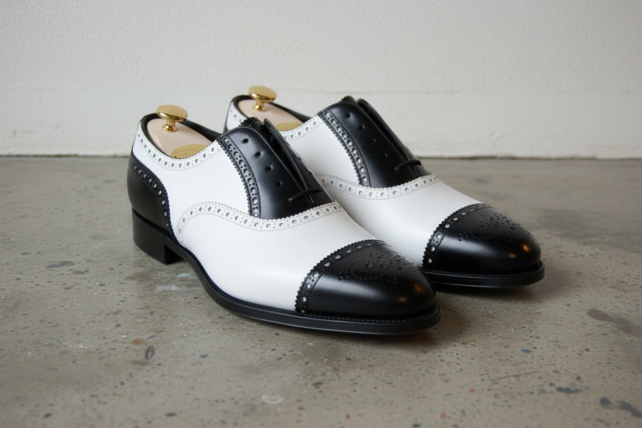 Handmade Men Spectator Shoes, Two Tone Shoes, Formal Shoes
