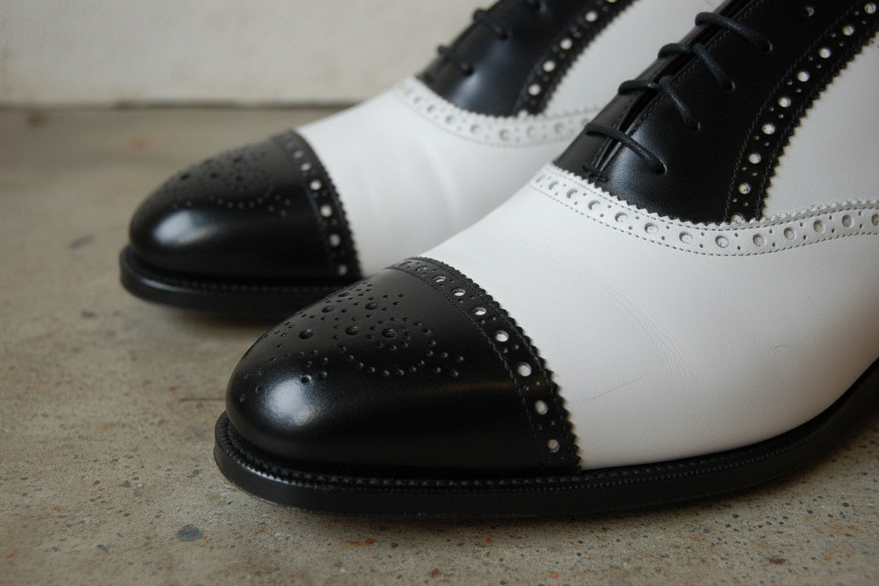 Handmade Men Spectator Shoes, Two Tone Shoes, Formal Shoes