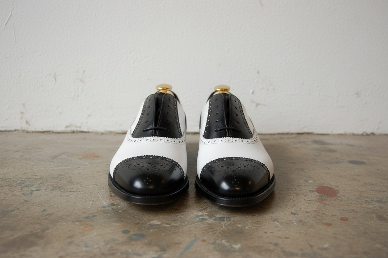 Handmade Men Spectator Shoes, Two Tone Shoes, Formal Shoes