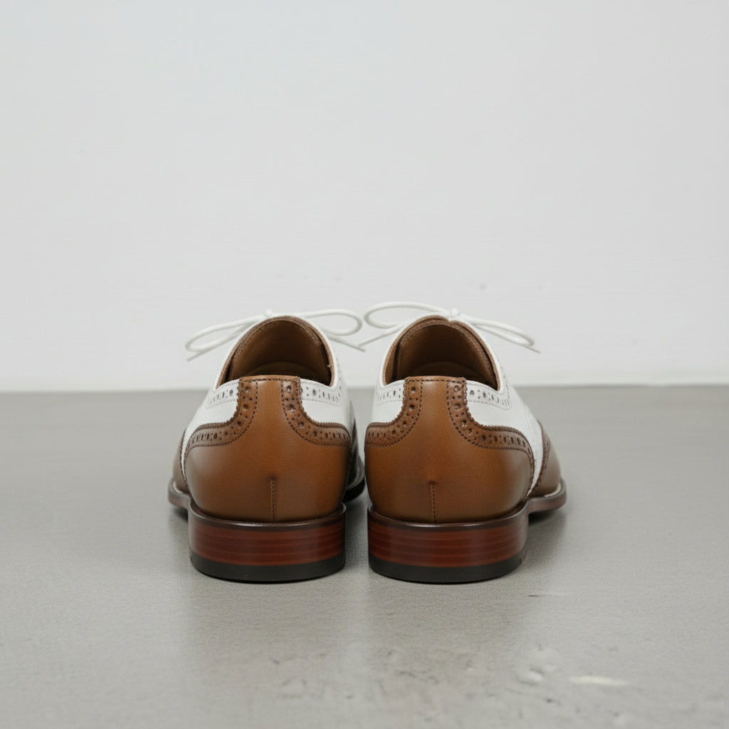 Handmade Men Spectator Shoes, Two Tone Shoes, Wingtip Casino Brogue Shoes - back-view