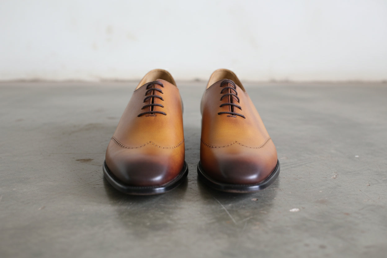 Handmade Men Tan Brown Dress Shoes, Men Brown Leather Brogue