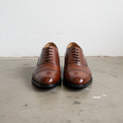 Handmade Men Tan Brown Dress Shoes, Men Brown Leather lace up Oxfords Shoes - front-view