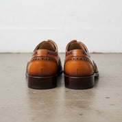 Handmade Men Tan brown leather shoes, Men wingtip dress shoes, Mens shoe - back-view