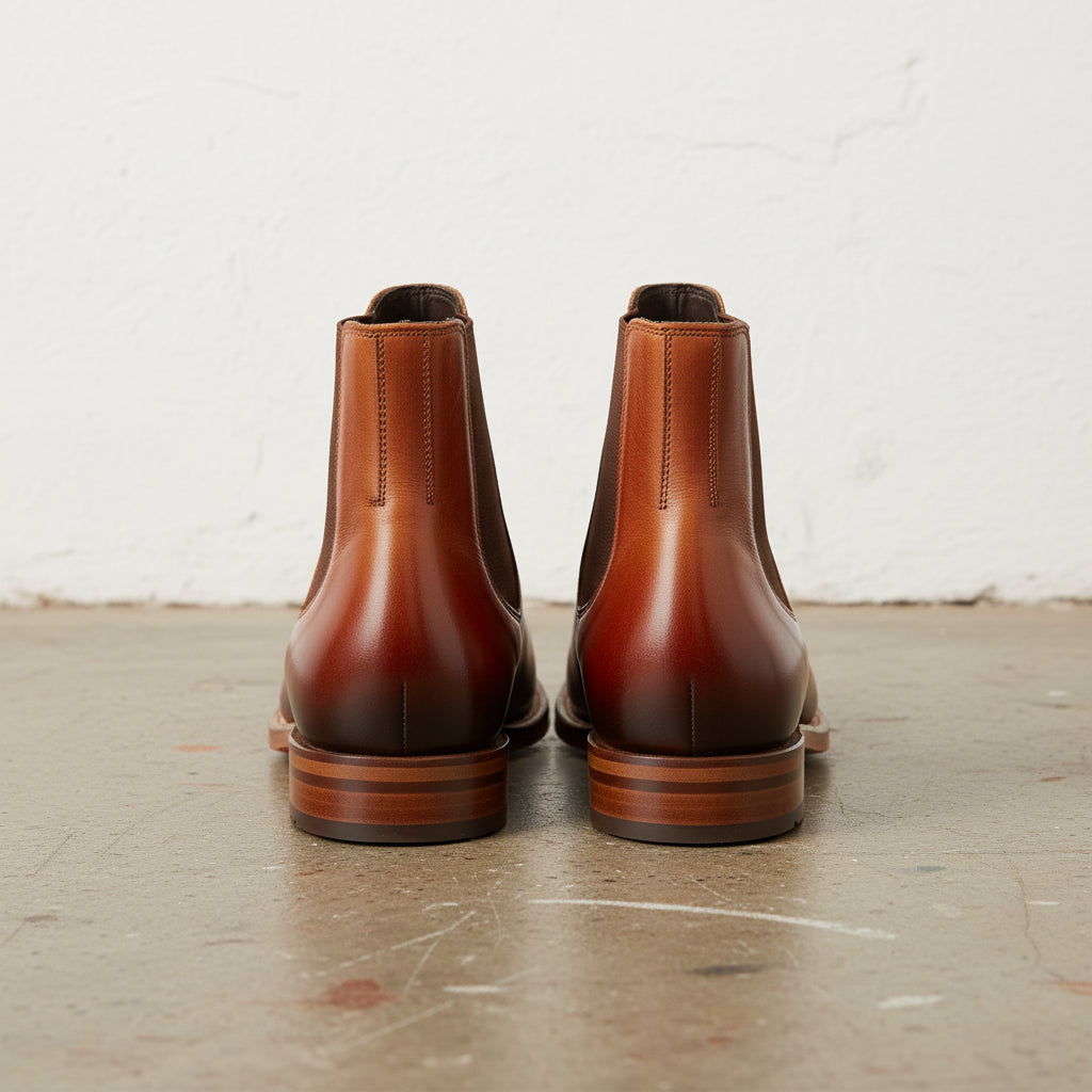 Handmade Men Tan color Calf leather Chelsea dress boot, Men ankle boot