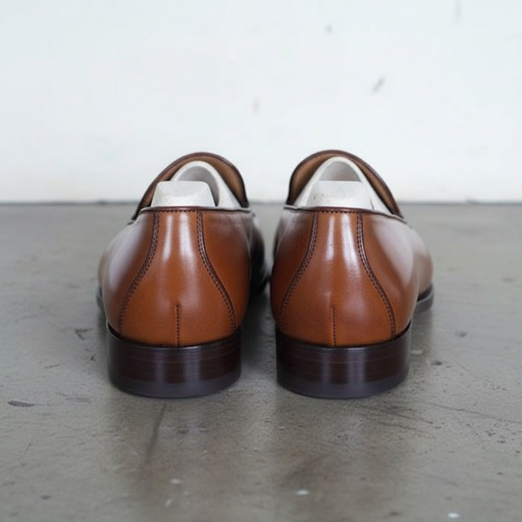 Handmade Men Tan Color Leather Shoes Moccasins Tan Leather Formal Shoes