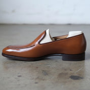 Handmade Men Tan Color Leather Shoes Moccasins Tan Leather Formal Shoes