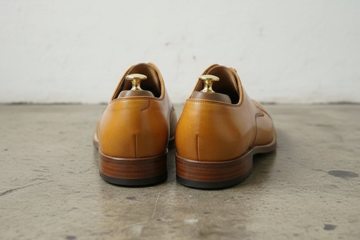 Handmade Men Tan Color Oxford Brogue Formal Shoes, Dress Shoes Shoe