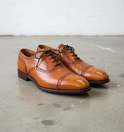 Handmade Men Tan Leather Brogue Dress Shoes, Men's Shoes Fashion, - 3-4-right-view