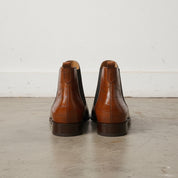 Handmade Men Tan leather chelsea boots, Men dress boots, Men crocodile boot - back-view