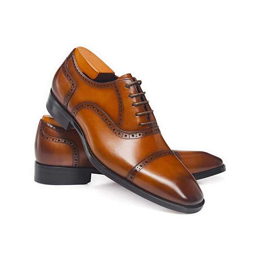 Handmade Men Tan Leather Formal Dress Shoes, Men Business/ Office Shoes