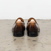 Handmade Men tan leather moccasins, Men dress shoes, dress shoes for men - back-view