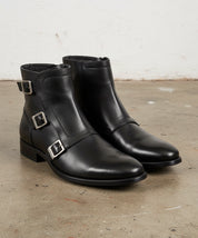 Handmade Men Triple Buckle Ankle Leather Boots, Monk Boots, Boots