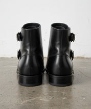 Handmade Men Triple Buckle Ankle Leather Boots, Monk Boots, Boots