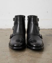 Handmade Men Triple Buckle Ankle Leather Boots, Monk Boots, Boots