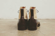 Handmade Men Two Tone Ankle Boots, Brown And Beige Suede Lace Up Boots