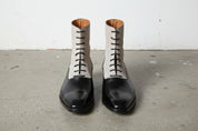 Handmade Men Two Tone Ankle Boots, Dress Boots, Leather Boot For - front-view