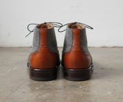 Handmade Men Two Tone Boots, Brown And Gray Boots, Ankle Boots For Mens