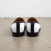 Handmade Men Two Tone Penny Loafer Shoes, Men spectatorleather shoes - back-view