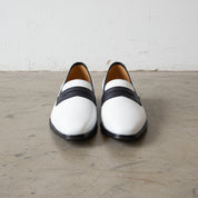 Handmade Men Two Tone Penny Loafer Shoes, Men spectatorleather shoes - front-view