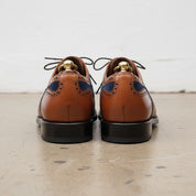 Handmade Men Two Tone Shoes, Suede Leather Shoes, Wingtip Brogue Dress - back-view
