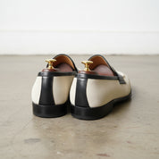 Handmade Men two tone Suede Loafer moccasins, Men white suede driving shoes - back-view