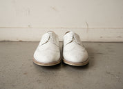 Handmade Men White brogue Dress shoes, Men white crepe sole formal shoes - front-view