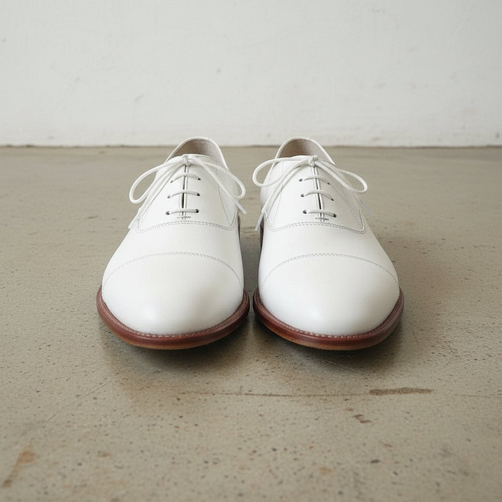 Men's Handmade White Leather Oxford Dress Shoes – Rebels Market