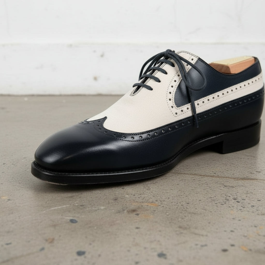 Handcrafted Two-Tone Wingtip Leather Shoes Rebels Market Handcrafted Two-Tone Wingtip Leather Shoes Rebels Market