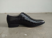 Handmade Mens Alligator Leather Dress shoes, black Crocodile shoes For mens - detail-view-showing-texture