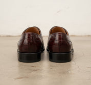 Handmade Mens Alligators Shoes, Men Brown crocodile Patterned dress shoes - back-view