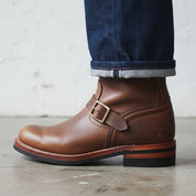 Handmade Mens Antique brown Leather biker Boots Men leather motorcycle boot - detail-view-showing-texture