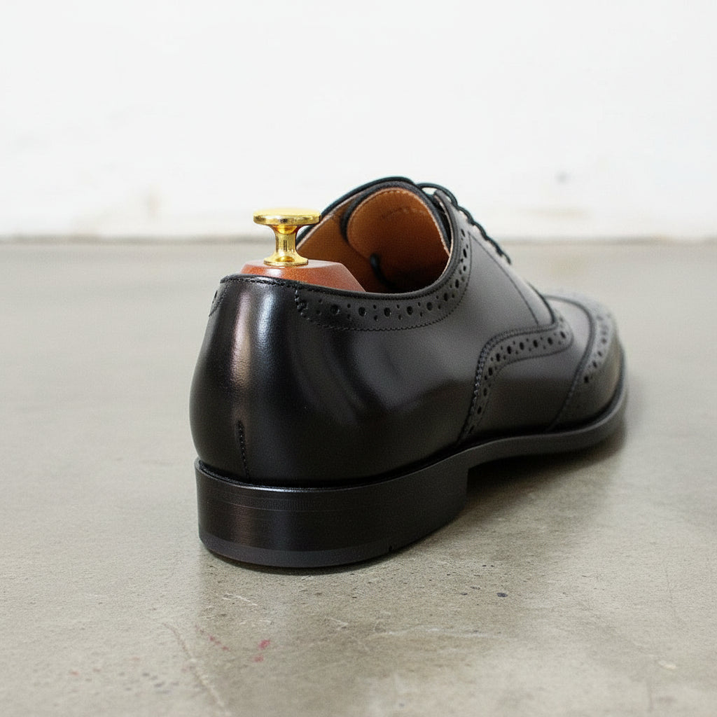 Handmade Men's Back Leather Brogue Dress Shoes - Men's Tuxedo Shoes