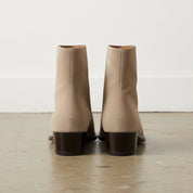 Handmade Mens Beige suede ankle boots, Men dress boot, New zipper boot - back-view