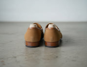 Handmade Mens Beige suede moccasins, Men suede penny loafer, Shoes for men - back-view