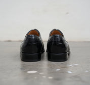 Handmade Mens Black Alligator shoes, Men crocodile embossed dress shoes - back-view