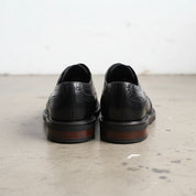 Handmade Men's Black & Brown Leather Wingtip Dress Shoes - back-view