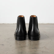 Handmade mens black chelsea boots, Men black leather ankle boots, Men boot - back-view