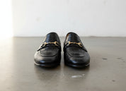 Handmade Mens black crocodile moccasins loafer, Men alligators texture shoe - front-view