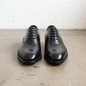 Handmade Mens Black dress shoes, Men leather Oxford shoes, Men brogue shoe - front-view