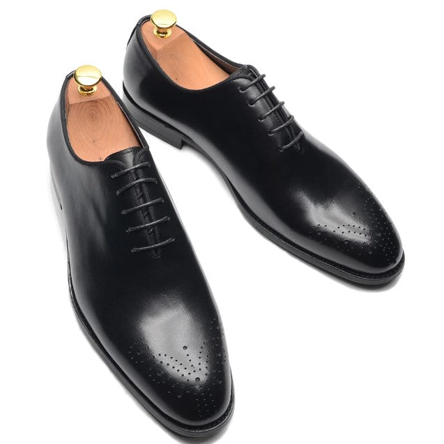 Handmade Mens Black dress shoes, Men leather Oxford shoes, Men brogue shoe
