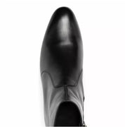 Handmade Mens Black High Heel Zipper Boot, Mens Black Leather Dress Boots