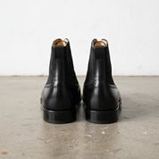 Handmade Mens Black Lace up Dress Boots, Real Leather & Suede Office Boots - back-view