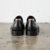 Handmade Mens Black lace up dress shoes, Men elegant leather brogue shoes - back-view