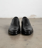 Handmade Mens Black lace up dress shoes, Men elegant leather oxfords shoes - front-view