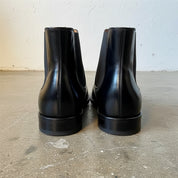 Handmade Mens black leather chelsea boots, Made to order dress boots - back-view