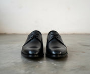 Handmade Mens black leather dress shoes, Men dress shoes, Mens lace up shoe - front-view