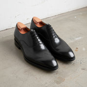 Handmade Mens black leather dress shoes, Tuxedo shoes for men, Gift for him - angle-view-showing-depth